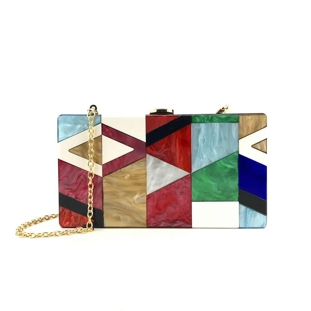 Title 11, Pochette acrilica multicolore a contrasto Un ac...