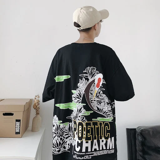 Title 5, Mens summer crane print T-shirt