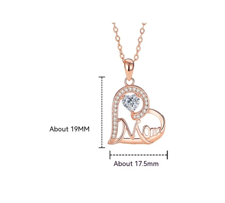 Title 1, Hartvormige MOM Ketting Dames Sterling Zilver D...