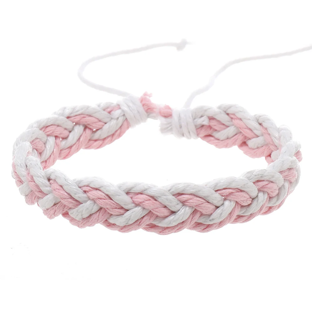 Pulseira de corda de algodão, estilo artístico simples, tecida à mão, acessório elegante e confortável para pulsos, uso diário. — foto 1