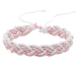 Pulseira de corda de algodão, estilo artístico simples, tecida à mão, acessório elegante e confortável para pulsos, uso diário. — foto 1