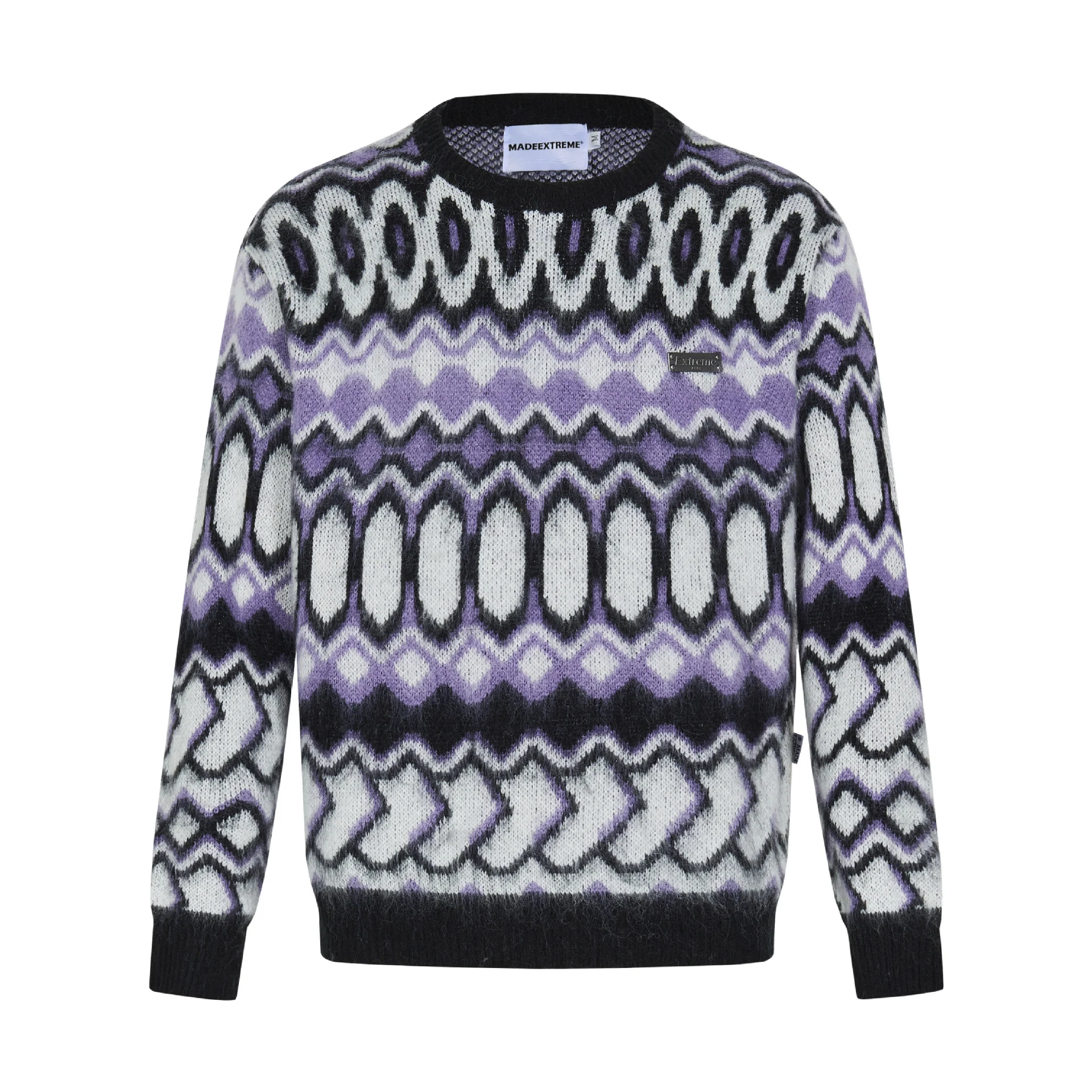 Title 4, Street Retro Striped Round Neck Sweater for Men...