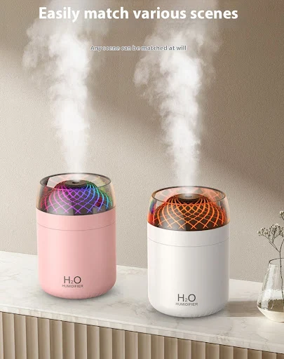 Title 7, Humidificador con Copa de Cristal, Luces Colori...