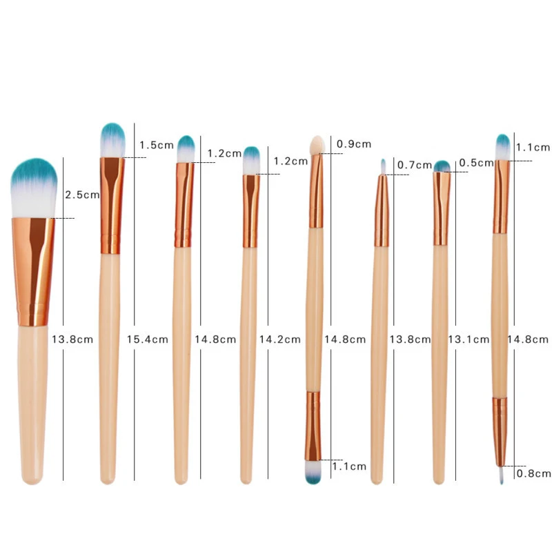 Title 5, 15-Pack Champagne Makeup Brush Set for flawless...