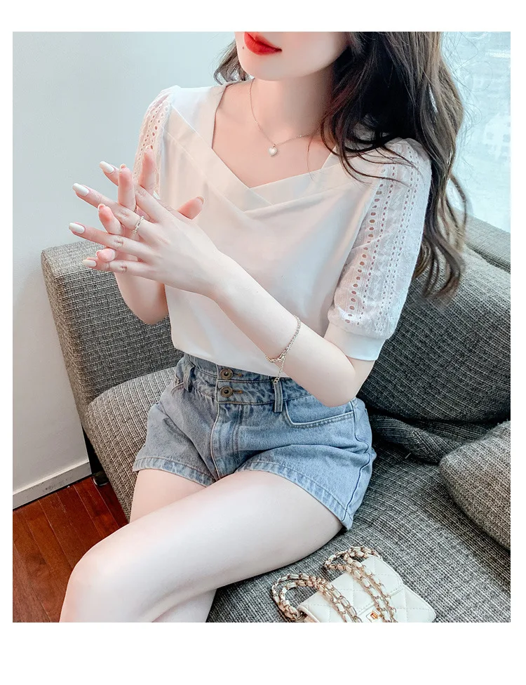 Title 19, Top estivo versatile e alla moda a maniche cort...
