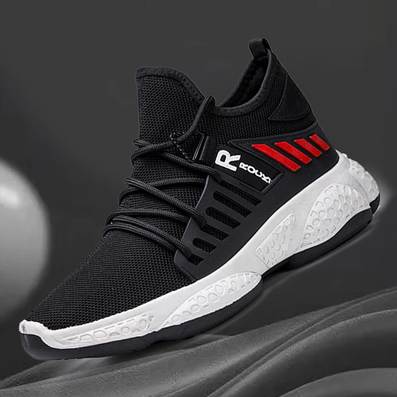 Męskie lekkie buty do biegania z dzianiny Flyknit. Męskie buty codzienne zapewniające komfort i wydajność podczas biegania. — zdjęcie 4