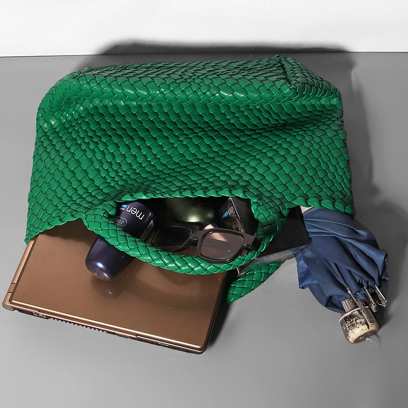 Soft Leather Bucket Bag, One-shoulder Knitted Dumpling Bag. Enjoy comfort and style, perfect for everyday use and adding — photo 2