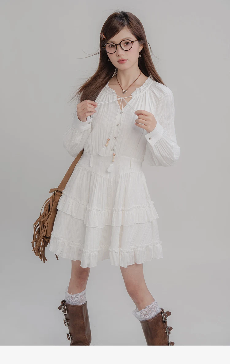 Title 9, Womens Fashion White Tassel Tied Dress Perfect...