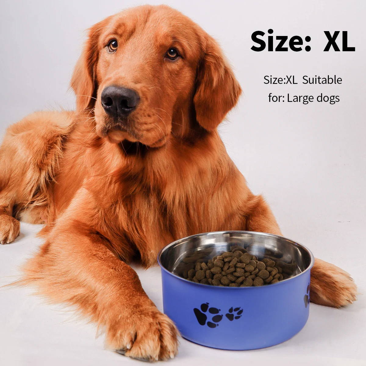 Title 2, Stainless Steel Dog Bowl Large Capacity Anti-Tu...