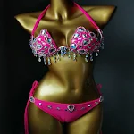 Biquíni feminino novo com costura de diamante, ideal para realçar a beleza no verão, com estilo e conforto. — foto 6