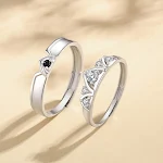 Anéis de casal em prata esterlina para homens e mulheres, moda all match, perfeitos para combinar com qualquer estilo, lindos e elegantes. — foto 1