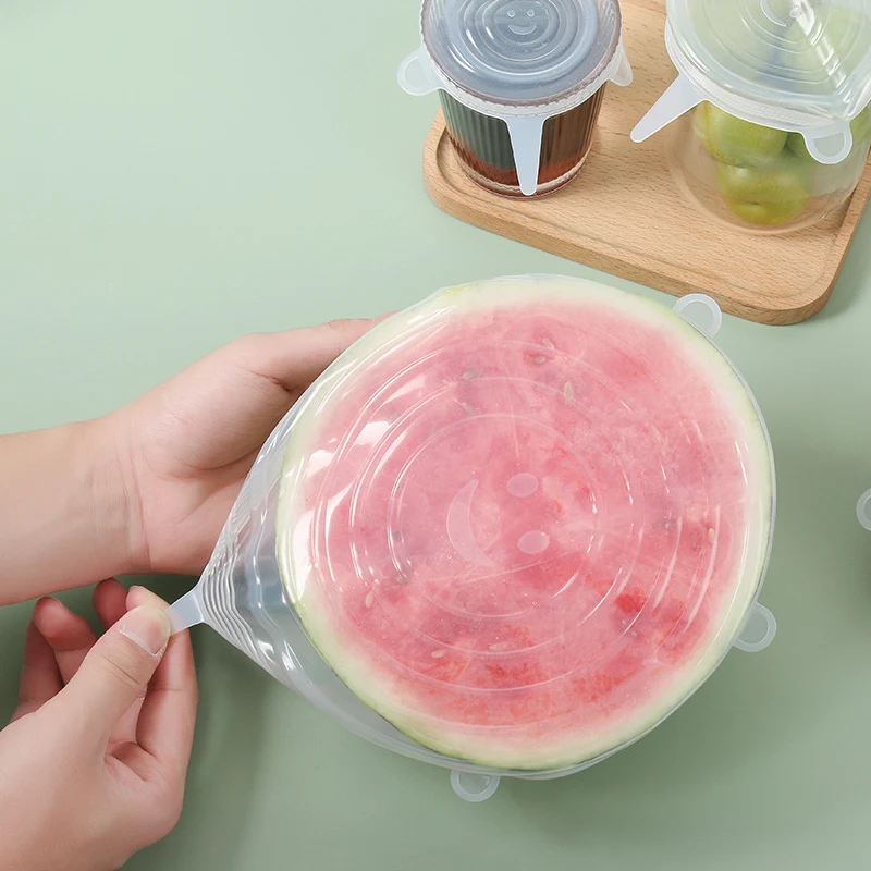 6 Pcs Food Silicone Cover Fresh-keeping Dish Stretchy Lid Cap Reusable Wrap Organization Storage Tool Kitchen Accessorie — photo 7