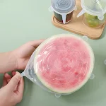 6 Pcs Food Silicone Cover Fresh-keeping Dish Stretchy Lid Cap Reusable Wrap Organization Storage Tool Kitchen Accessorie — photo 7