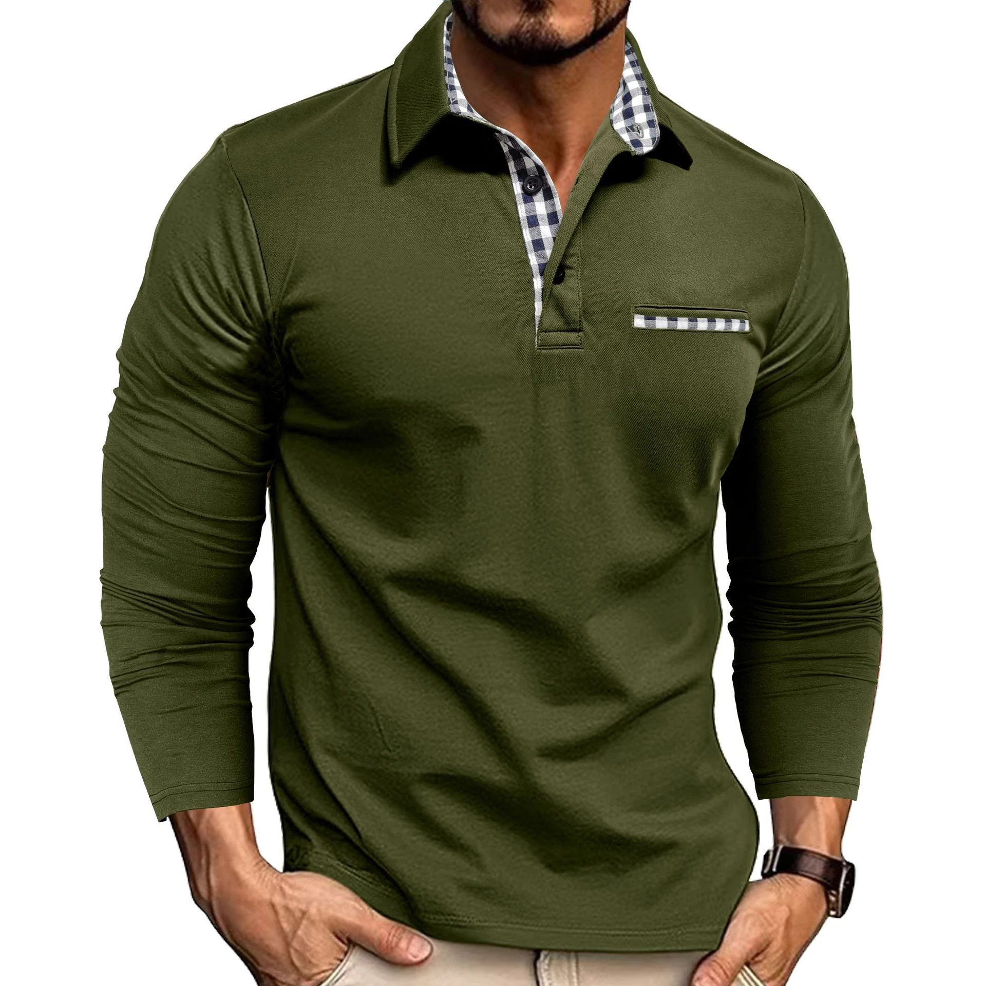 Title 3, Mens Casual Fashion Colorblock Polo Shirt Comf...
