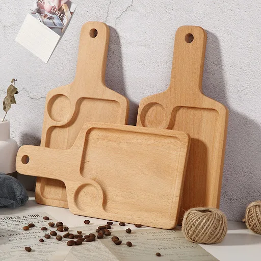 Title 2, Wooden handle tray for coffee, creative food in...