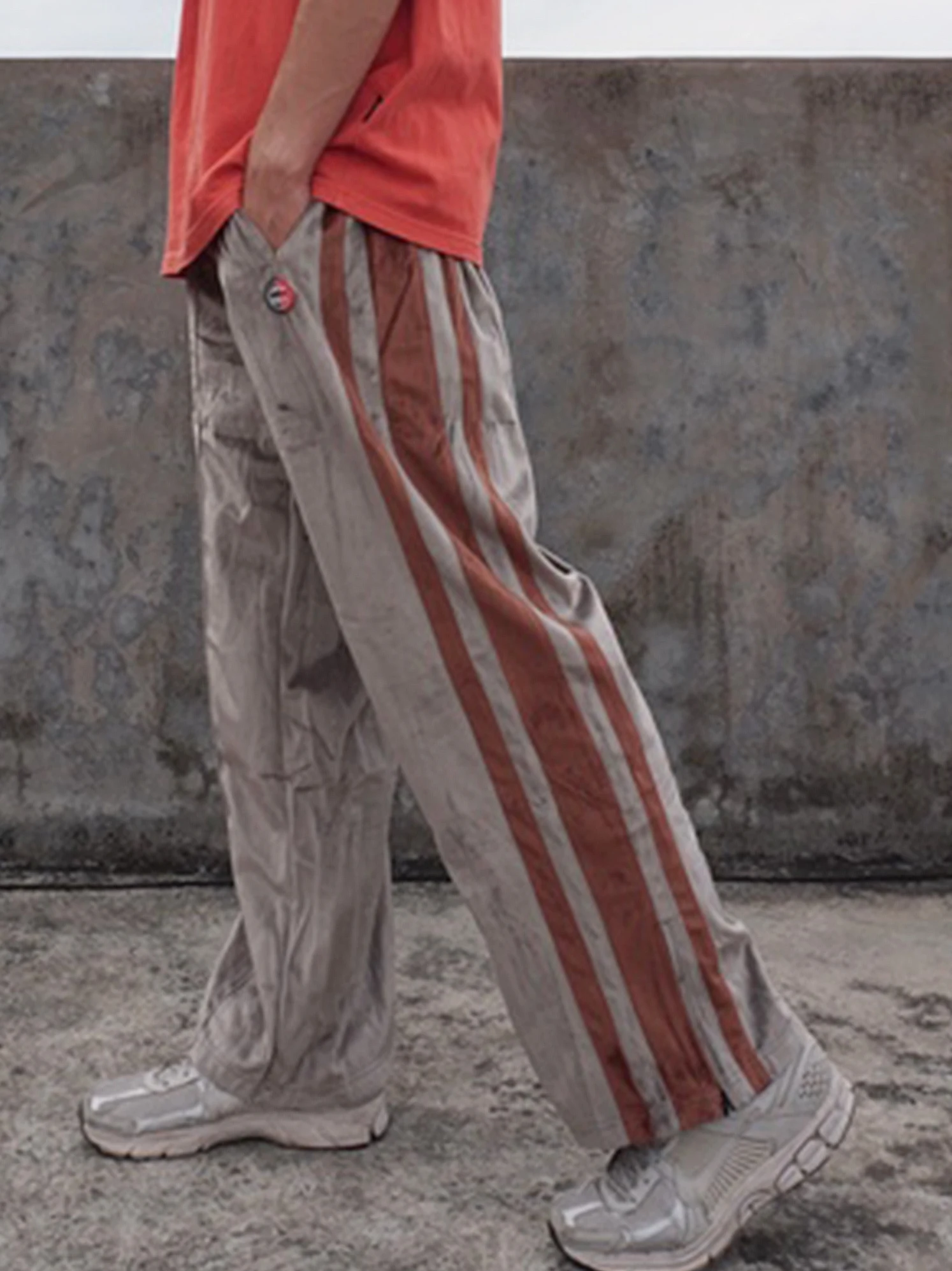 Title 3, Mens striped straight tube retro velvet pants,...