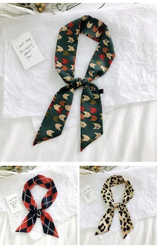Title 2, Spring and Autumn Ribbon Narrow Strip Silk Scar...