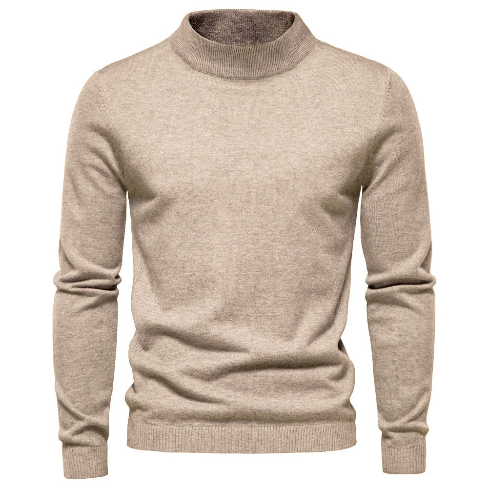 Men's mid-collar slim fit sweater in multi-color, perfect for a stylish and comfortable look. Versatile design for any o — photo 15
