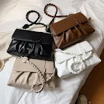 Pure Color PU Folds trendy schoudertas. Eenvoudig en persoonlijk ontwerp. Stijlvolle tas voor dagelijks gebruik en speciale gelegenheden. — foto 7