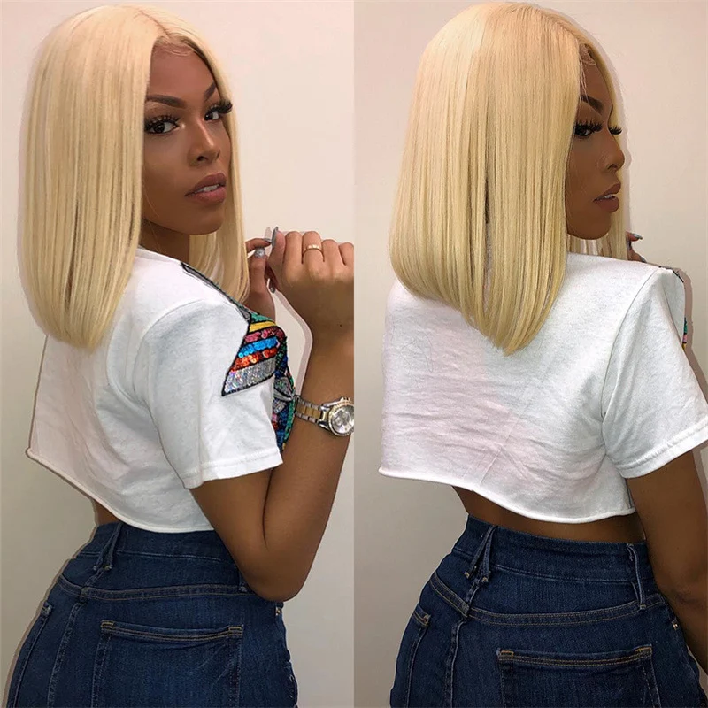 Women's European and American Fashion Short Bob Haircut Wig Chemical Fiber Front Lace Wig Head Cover Natural Look — photo 4