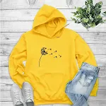 Moletom feminino de fast fashion com estampa de dente-de-leão. Confortável e estiloso, ideal para um visual casual e moderno. — foto 6