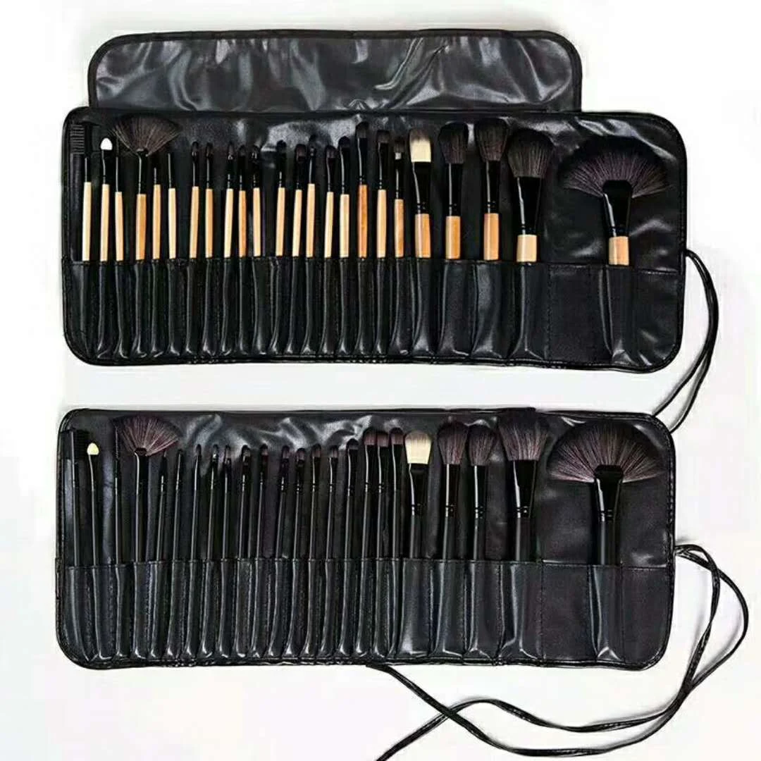 Title 4, 24 Piece Makeup Brush Set with Horse Hair, Blac...