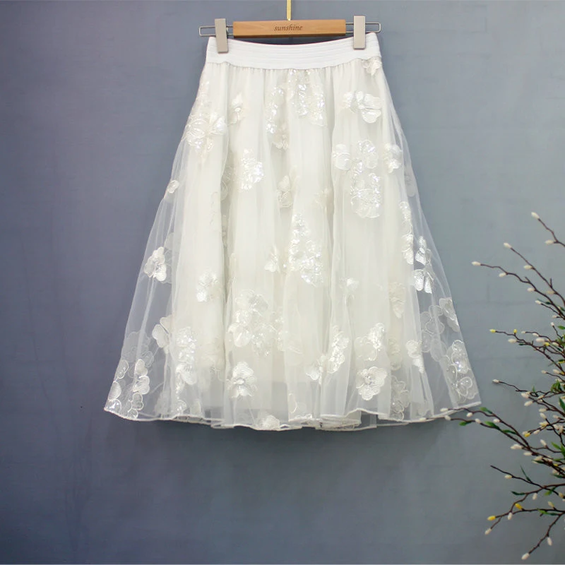 Fashion beaded embroidered mesh gauze skirt, perfect for an elegant and stylish look, adding temperament to any special — photo 3