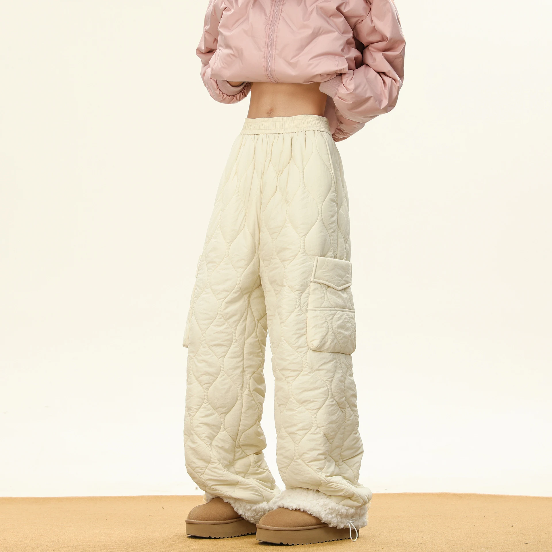 Pantalon de travail épais doublé en polaire d'hiver Pantalon chaud ample et décontracté pour homme Idéal pour les travaux extérieurs Confort et chaleur garantis — photo 6