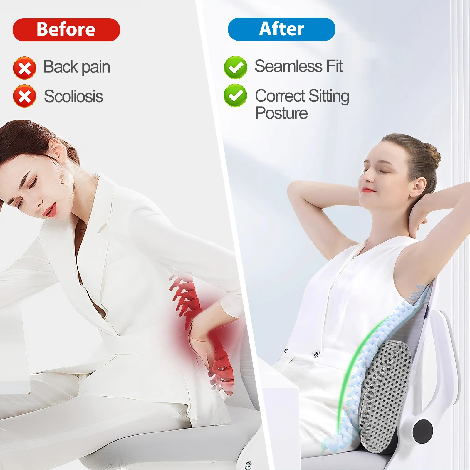 Title 1, Lumbar Support Pillow For Office Chair Memory F...