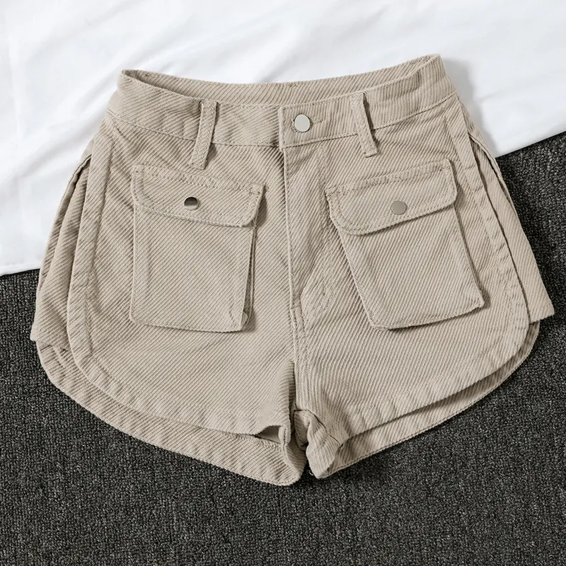 Title 4, Koreaanse high waist slim wide leg loose shorts...