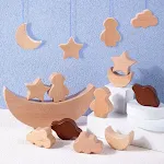 Blocos de equilíbrio de lua de madeira para crianças Jogo de mesa Estimula a criatividade e coordenação Perfeito para desenvolvimento infantil Construa e brinque — foto 10