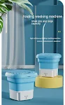 Máquina de lavar portátil dobrável com temporizador touch e dupla função para roupas de bebê, incluindo roupas íntimas, fácil de usar. — foto 15