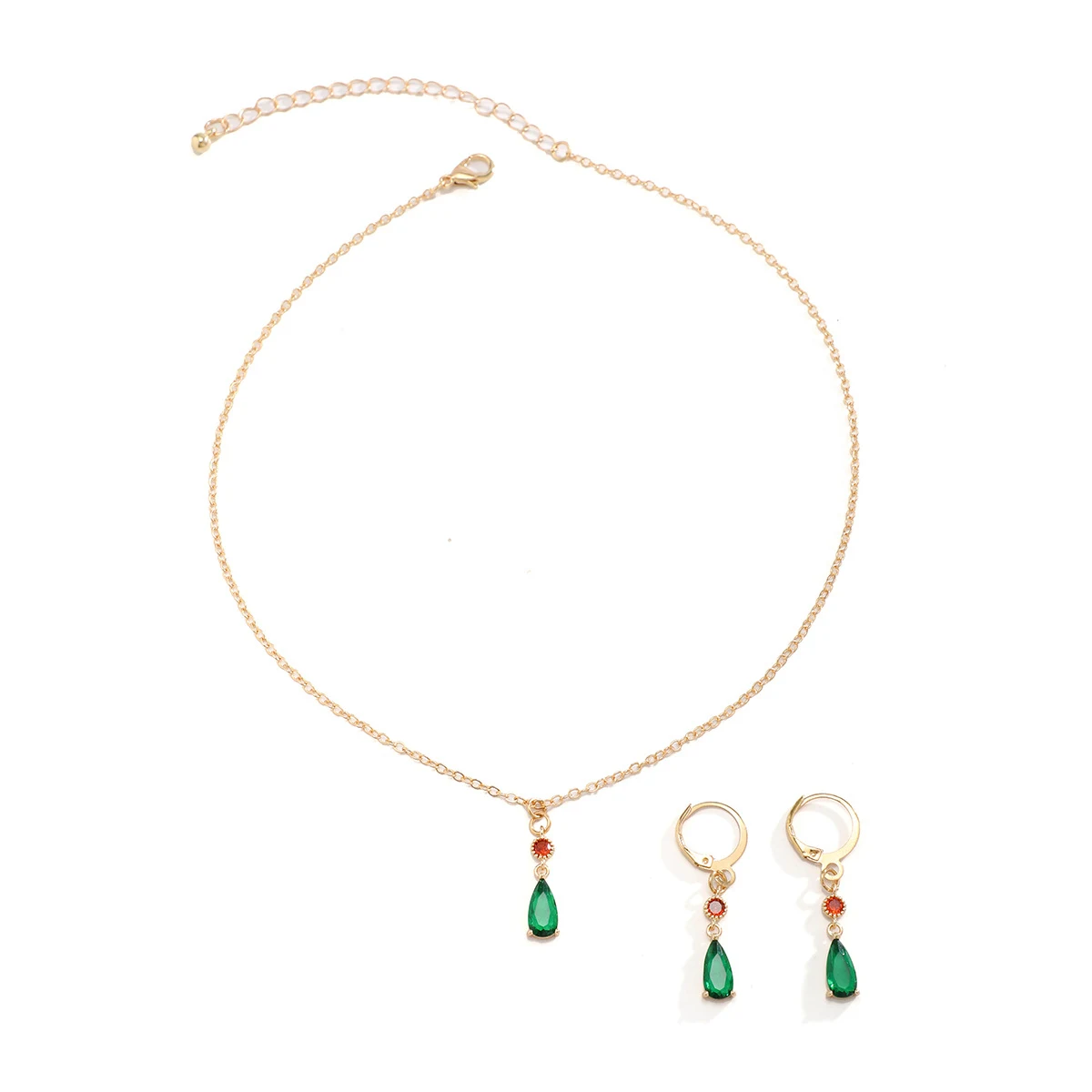 Colar com pingente de diamante Green Waterdrops Temperamental Minority, um toque de elegância e exclusividade. — foto 14