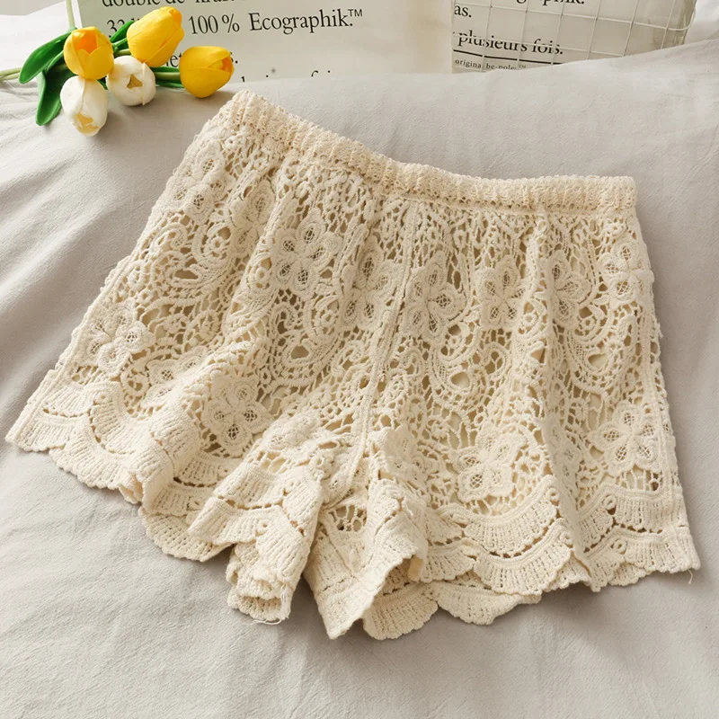 Title 5, Dames high waist shorts met wateroplosbaar kant...