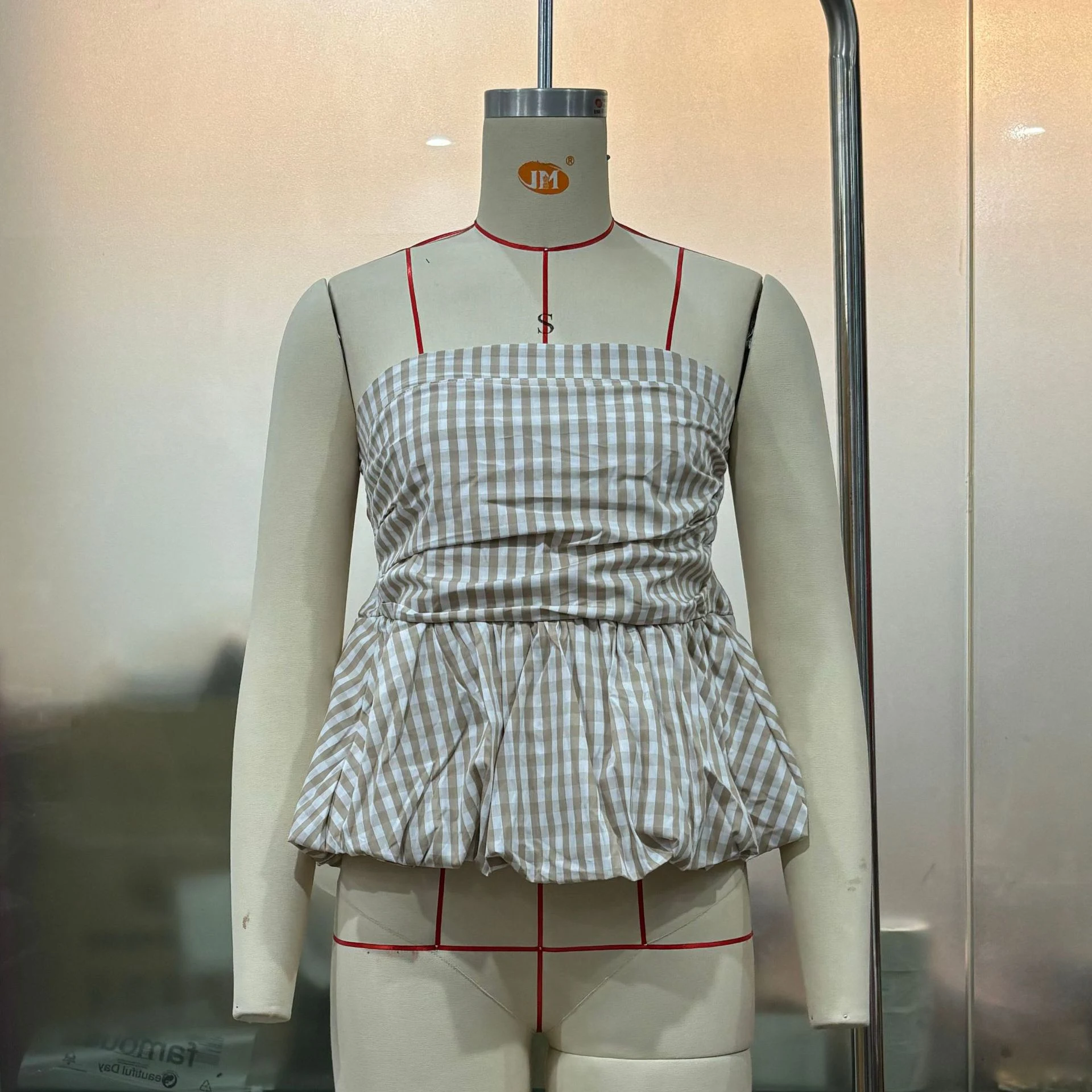 Title 3, Womens Fashion Personality Plaid Tube Top