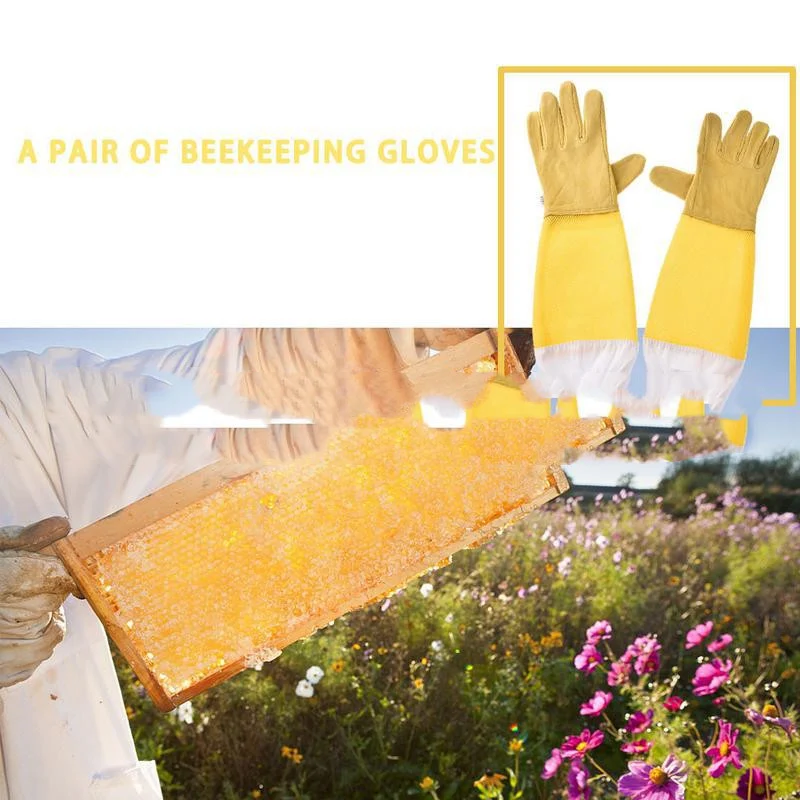 Title 3, Yellow Fourdrinier Sheepskin Gloves for Beekeeping