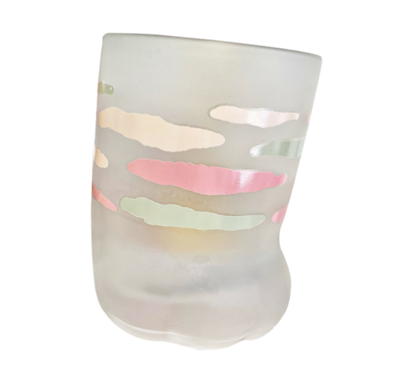 Caneca de café com pata de gato de vidro fosco para casais, garrafa de água, ideal para compartilhar bebidas e momentos. — foto 4