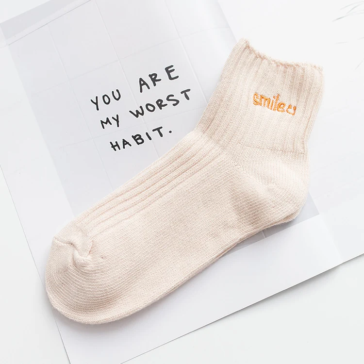 Title 1, Letter embroidery cotton socks