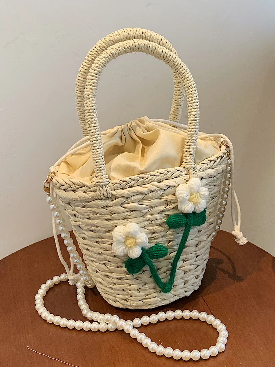 Bolsa transversal Senior Sense Of Female Tide Pearl, ideal para mulheres. Leve seus pertences com elegância, praticidade e o toque sofisticado das pérolas. — foto 1