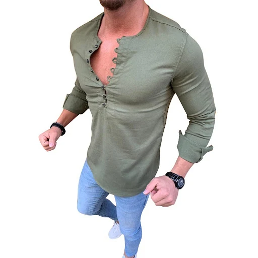 Title 6, Camisa de algodão de malha slim fit. Conforto e...