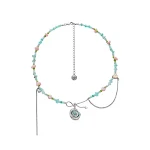 Colar com pingente de pedra colorida Corrente de clavícula graciosa e versátil Combine com tudo e adicione elegância ao seu visual diário — foto 2