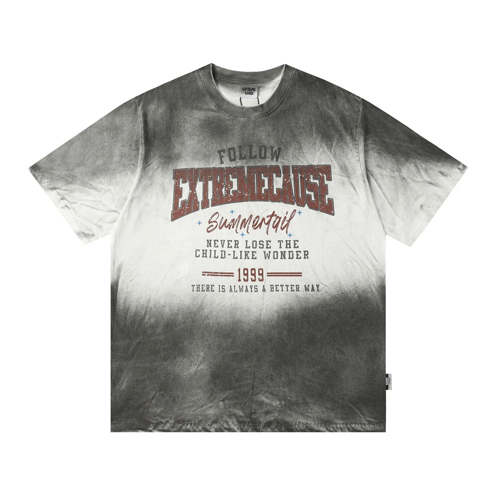 Men's Tie-dye Gradient Short-sleeved T-shirt Hip Hop. Embrace urban style with this comfortable and stylish tee. Perfect — photo 5