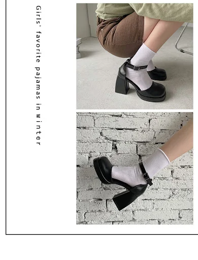 Title 6, Dicke Plateau Mary Jane Sandalen mit extrem hoh...