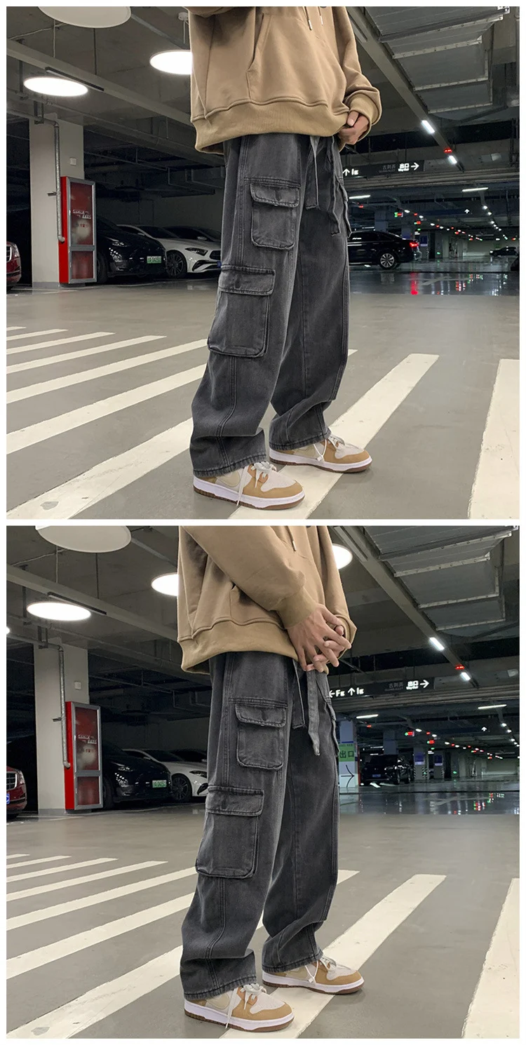 Jean de travail multi-poches homme, pantalon à jambes larges "draggle-tail", robuste, confortable et pratique pour le travail. — photo 5