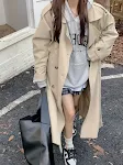 Women's Loose Casual Khaki Overcoat — photo 4