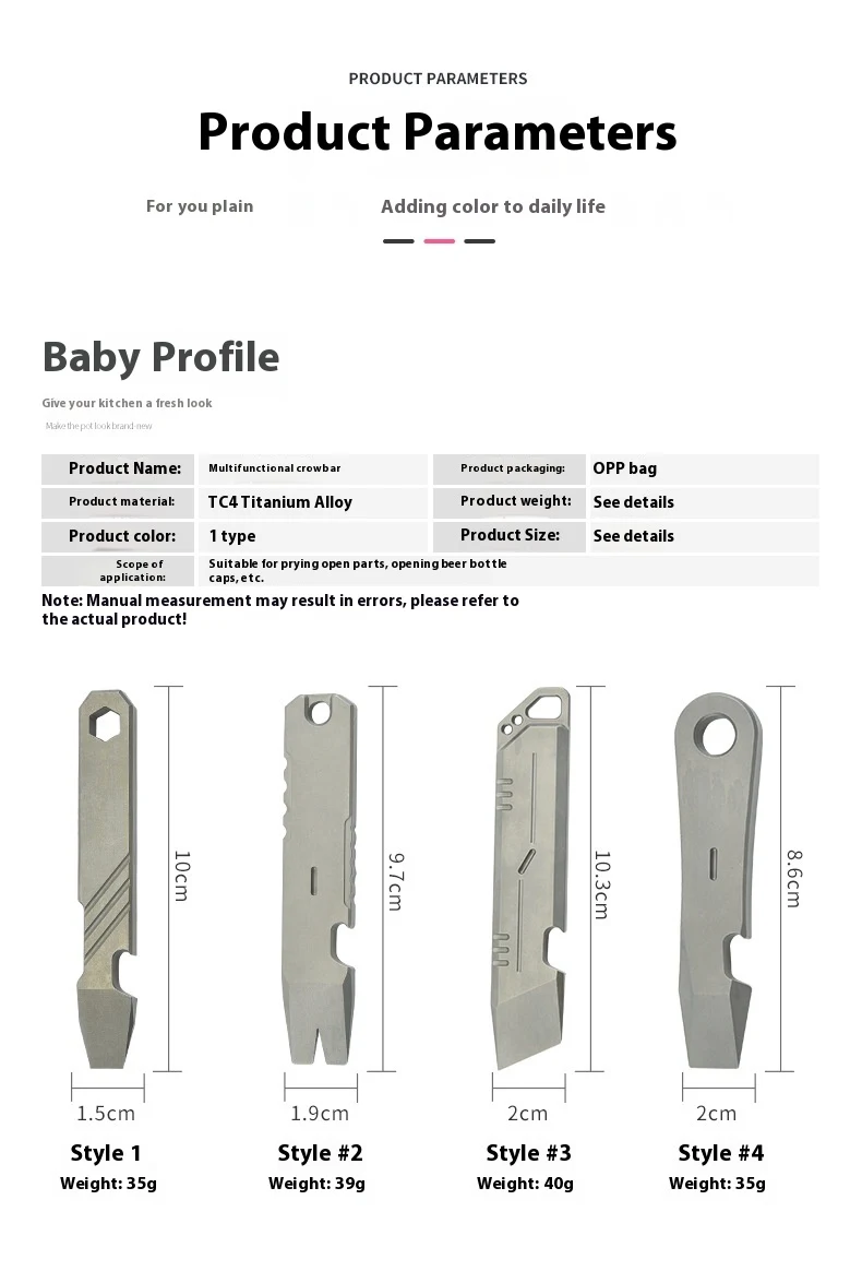 Title 8, Titanium Alloy Multifunctional Pry Bar Portable...