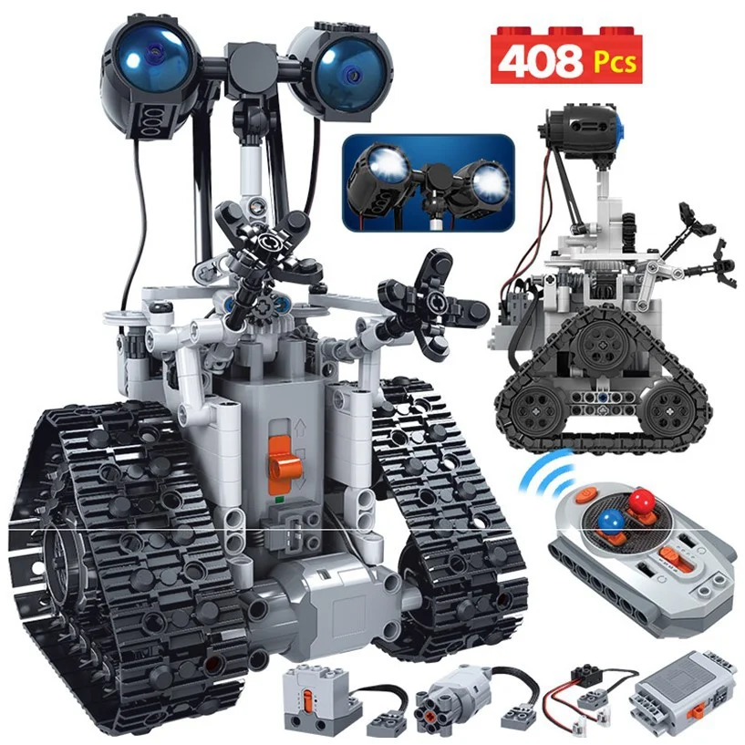 Robot electric building blocks for boys with control. Build and control your own robot toy. Remote control building set, — photo 6
