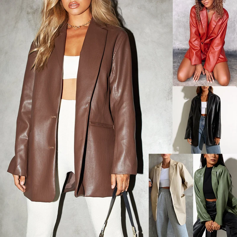 Title 8, European and American Leather Coat Warm Suit. S...