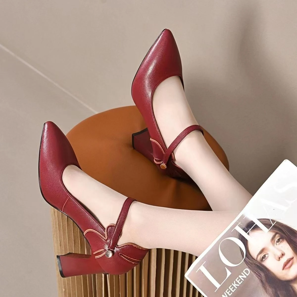 Sapatos de salto alto femininos de moda com bico fino e boca rasa, elegantes e ideais para diversas ocasiões. — foto 8