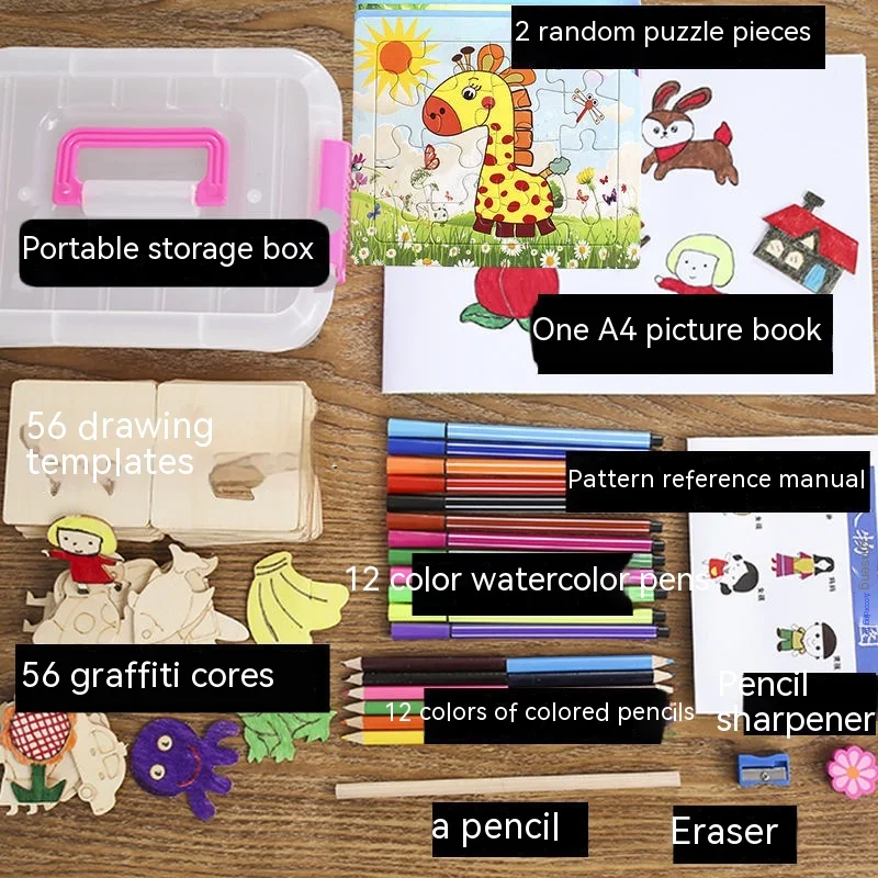 Crow Hollow Wooden Children's Suit Painting Tools. Encourage artistic expression and creativity in kids with these safe — photo 19
